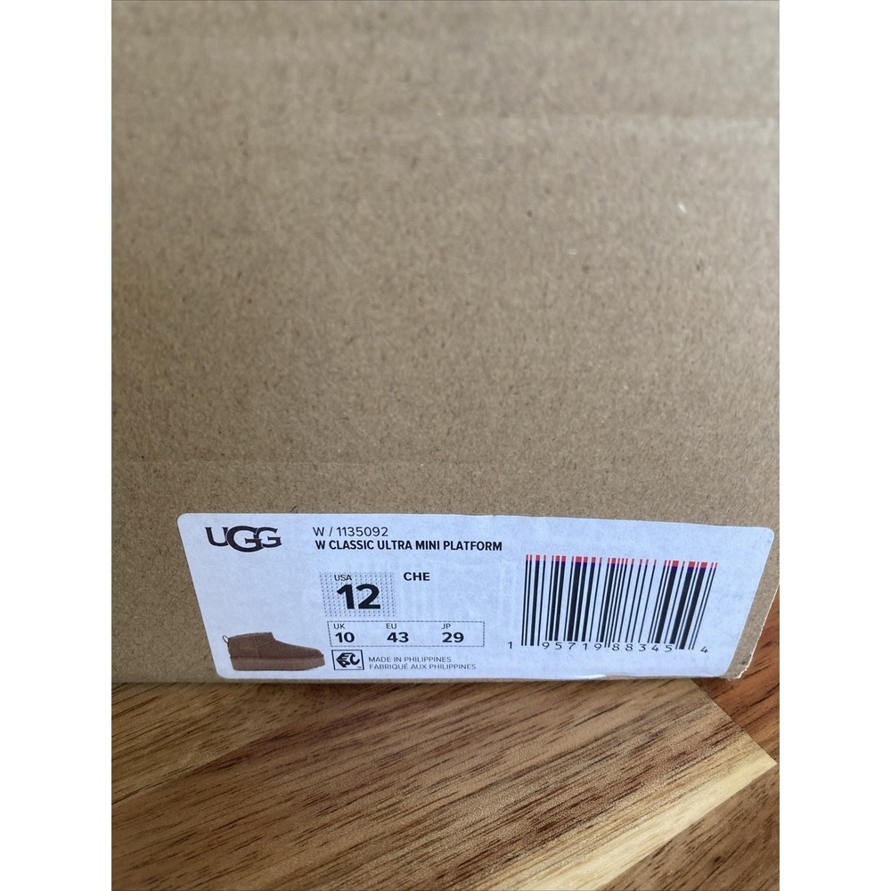 UGG Classic Ultra Mini Platform Womens Size 12 Chestnut Boot 1135092 WORN ONCE - Picture 7 of 7